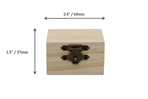 Creative Hobbies 12-Pack Mini Wooden Treasure Boxes with Locking Clasp - Unfinished Wood Treasure Chest for Party Favors, DIY Projects, Home Decor, Creative Hobbies