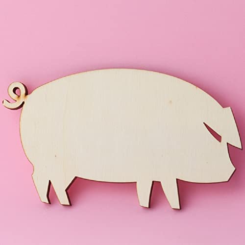 Factory Direct Craft Pack of 24 Unfinished Wooden Pig Cutouts - Wooden Farm Animal Shapes for DIY Craft Activities and Decorating Factory Direct Craft