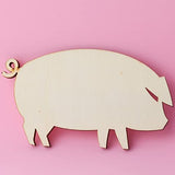 Factory Direct Craft Pack of 24 Unfinished Wooden Pig Cutouts - Wooden Farm Animal Shapes for DIY Craft Activities and Decorating Factory Direct Craft