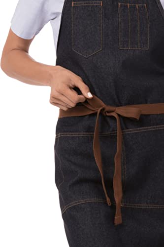 Chef Works Unisex Memphis Bib Apron, Indigo Blue, One Size Chef Works