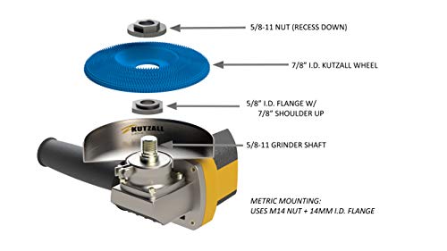 Kutzall Extreme Shaping Disc - Coarse, 4-1⁄2" (114.3mm) Diameter X 7⁄8" (22.2mm) Bore - Woodworking Angle Grinder Attachment for DeWalt, Bosch, - WoodArtSupply