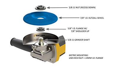 Kutzall Extreme Shaping Disc - Coarse, 4-1⁄2" (114.3mm) Diameter X 7⁄8" (22.2mm) Bore - Woodworking Angle Grinder Attachment for DeWalt, Bosch, - WoodArtSupply