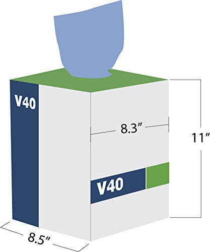 TaskBrand N-V040CGB Blue V40 Value Series Center Pull Wiper Sheets, All-Purpose Disposable Cleaning Towels, 10 x 12 Inches, Blue, Roll of 200 TaskBrand