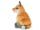 Selsela Red Fox Keychain Ring Clip Charm Miniature Wood Mini Figurine Small Animal Selsela