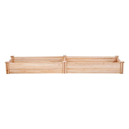 VEVOR Outdoor Wooden Raised Garden Bed Planter, 96 x 24 x 10in, High End Natural Fir Wood No-Bolt Assembly, Elevated Planting Box for Vegetable/Herb - WoodArtSupply