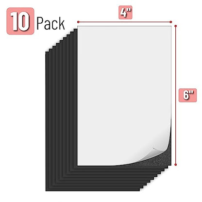 Mr. Pen- Adhesive Magnetic Sheets, 4" x 6", 10 Pack, with Adhesive Backing, Flexible Picture Magnets, Cuttable Magnetic Sheets. - WoodArtSupply