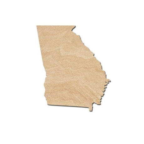 Georgia US State Wood Cutouts for crafts, Laser Cut Wood Shapes 5mm thick Baltic Birch Wood, Multiple Sizes Available, Wooden State Elliefont Styles