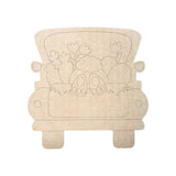 Easter Bunny with Carrots Truck DIY, Unfinished Wood Cutout, Paint by Line Build-A-Cross Build-A-Cross