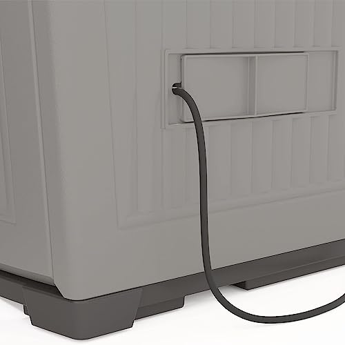 Suncast Backyard Oasis 130 Gallon, Outdoor Storage Shed Basic Unit Easy to Clean with Top Lid, Plastic, 150 pounds Capacity, Dove Gray Suncast