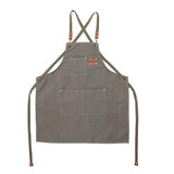 MISIWANLO Work Apron with Cross Back Heavy Duty Adjustable Straps and Large Pockets Chef Aprons,Men Women,M-XXL (Grey) MISIWANLO