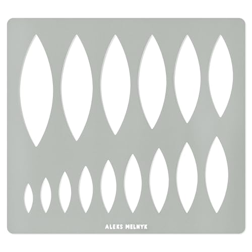 Aleks Melnyk #204 Metal Ellipse Template, Ellipse Stencil, Pointed Oval, Ellipse Master, Art Oval Tool, Isometric Drawing Template, Lapidary, - WoodArtSupply