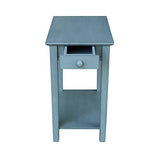 IC International Concepts International Concepts Narrow End Table, Ocean Blue - Antique Rubbed IC International Concepts