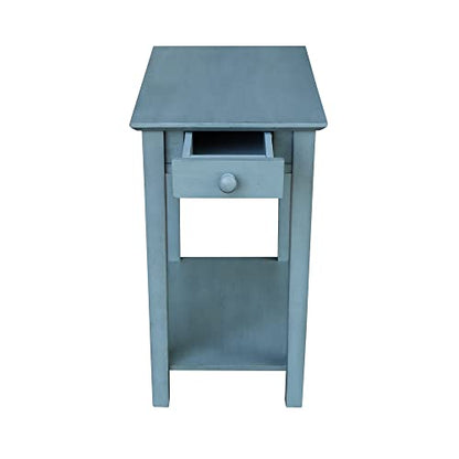 IC International Concepts International Concepts Narrow End Table, Ocean Blue - Antique Rubbed - WoodArtSupply