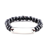 MILAKOO 5 Pcs Personalized Customized Wood Bead Bracelet Customize Friendship Bracelet MILAKOO