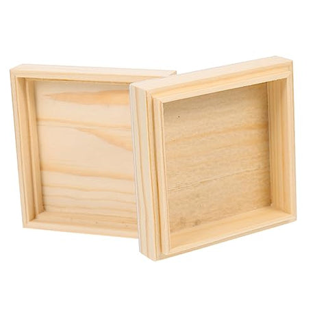 TEHAUX Wooden Box Portable Jewelry Case Jewelry Storage Case Wood Trinket Container Earring Showcase Vintage Jewelry Case Unfinished Jewelry Holder TEHAUX