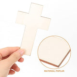 Abaodam 20Pcs Cross Blank Wood Cutouts Easter Cross Wooden DIY Crafts Unfinished Cross Shaped Wooden Pieces Cross Shaped Hanging Ornaments Abaodam