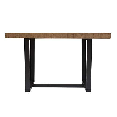 Walker Edison Andre Modern Solid Wood Dining Table, 52 Inch, Rustic Oak Walker Edison