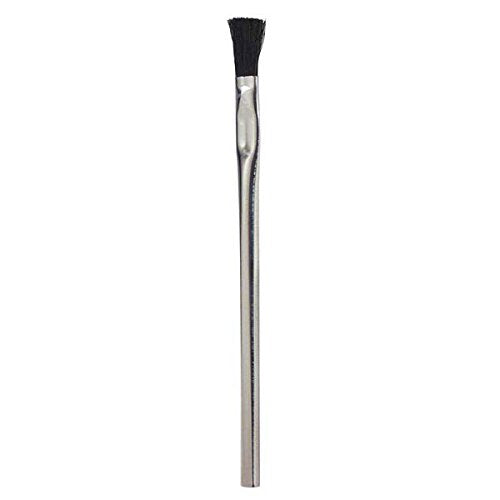 AES Industries 3/8" Wide Pure Horsehair Acid Brush with Tin Plated Handle - Made in the USA 12 Brush Pack - WoodArtSupply