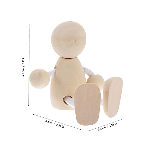 4pcs Wooden Doll Pegs Unfinished Wooden Doll Wood Peg Dolls Doll Pegs DIY Peg Dolls Unfinished Dolls Pegs Graffiti Wooden Doll Blank Peg Dolls Common Ciieeo