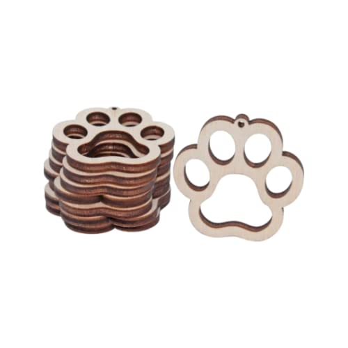 ALL SIZES BULK (12pc to 100pc) Unfinished Wood Wooden Laser Cutout Puppy Dog Paw Prints Dangle Earring Jewelry Blanks Charms Shape Crafts Made in Texan Wood Crafts