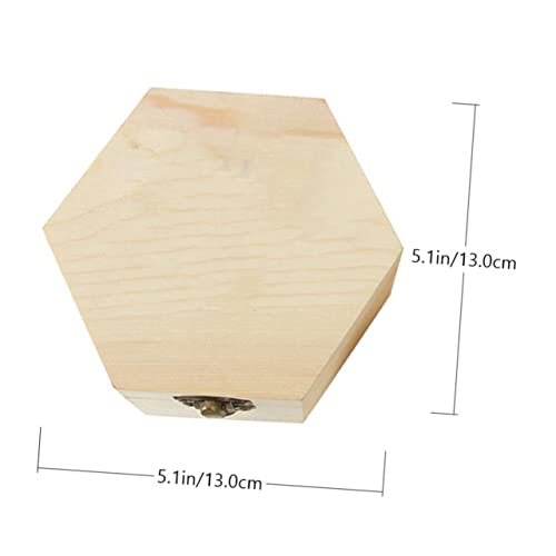 VOSAREA 2pcs Boxes Wooden Soap Flower Boxes Wooden Craft Unfinished Wooden Treasure Chest Retro Hardware Heart-shaped Handmade Box VOSAREA