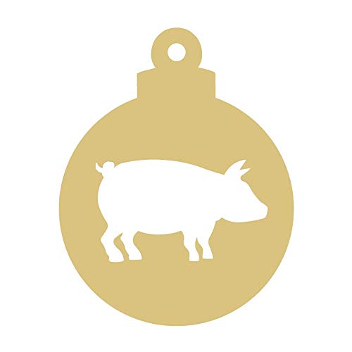 Pig Ornament Design by Lines Cutout 1 Item Per Pack Special Occasion Farm Decor Holiday Unfinished Wood MDF Shape Canvas Style 5 Diverse Woodworking