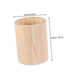 KALLORY 4 Pcs Wood Pencil Cup Makeup Brush Organizer Wood Pencil Stand Pencil Pot Holder Unfinished Wood Pen Holder Square Pen Cup Desk Pen Holder KALLORY