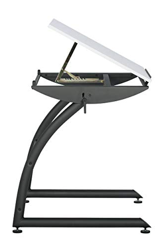 SD STUDIO DESIGNS Triflex Drawing Table, Sit to Stand Up Adjustable Office Home Computer Desk, 35.25"W X 23.5"D, Charcoal Black/White SD STUDIO DESIGNS