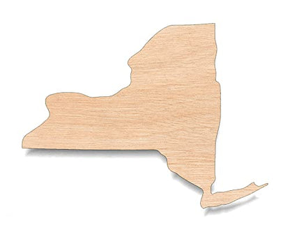 Unfinished Wood for Crafts - New York Ny Crafty Borders State Cutout - Large & Small - Pick Size - Laser Cut Unfinished Wood Cutout Shapes - Various