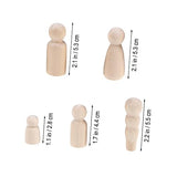 Anneome 50pcs Peg Dolls Unfinished Family Kids Dolls Kids Paint Toys Kids Toys Wood Peg People Wood Manikin for Anneome