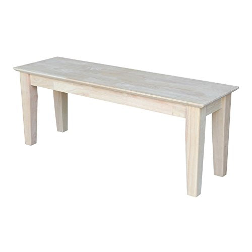 International Concepts Shaker Style Bench, Unfinished IC International Concepts