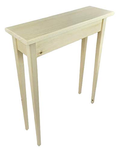 24" Unfinished Pine Narrow Tapered Leg Console Sofa Table Generic