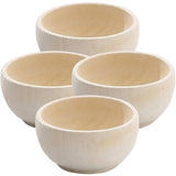 COHEALI 4pcs Wooden Bowl,Pinch Bowls,Mini Unfinished Bowls,Wooden Craft Bowls, Acacia Wood Small Bowls for Dipping Sauce,Nuts,Snacks COHEALI