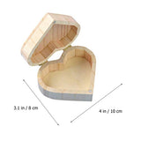 Healifty 2pcs Box Wooden Box Valentines Day Heart Wood Block Necklace Storage Heart- Shaped Wooden Things to Paint Kids Jewelry Organizer Gift Healifty