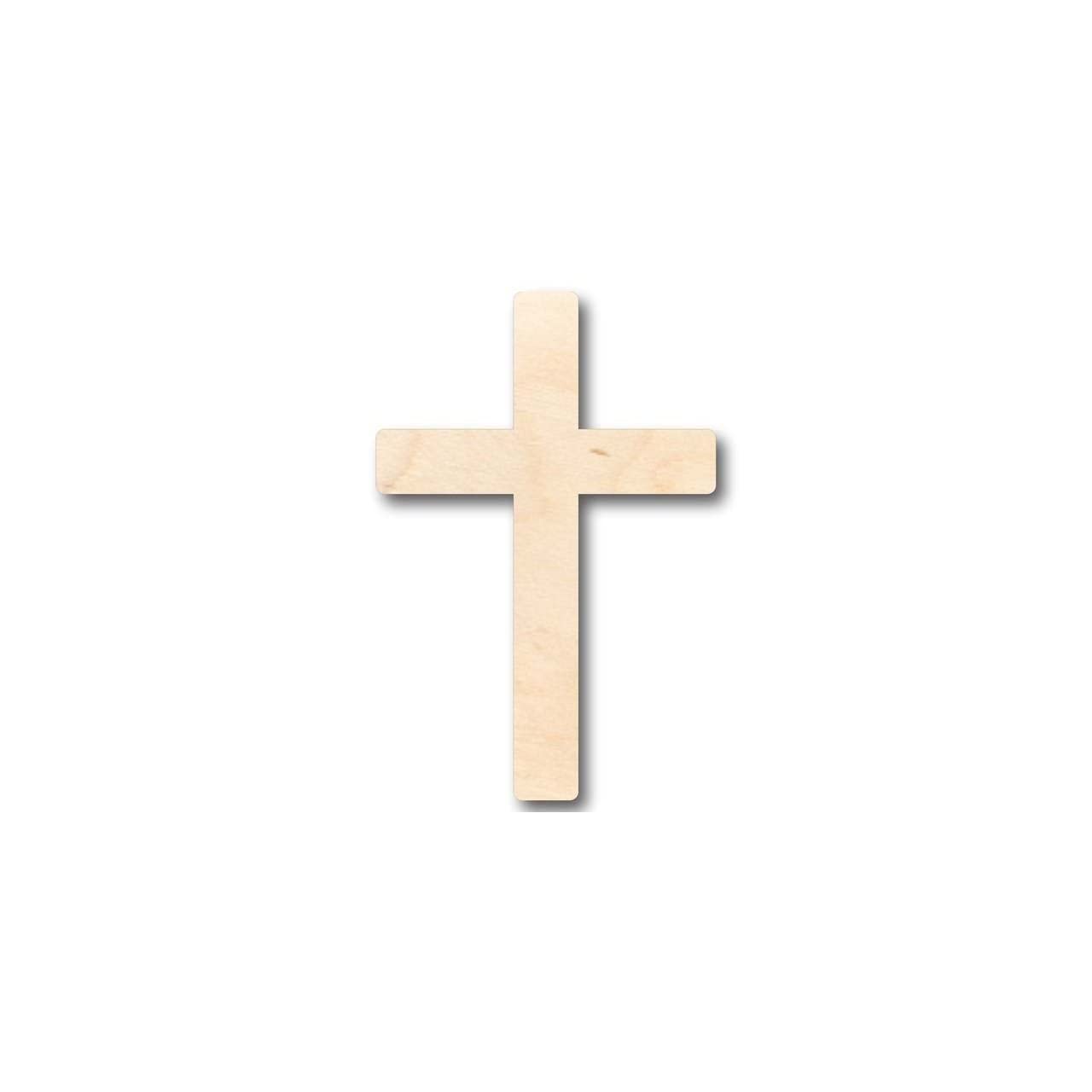 Unfinished Wood Cross Shape - Easter - Christian - Craft - up to 24" DIY 8" / 1/2" 24 Hour Crafts