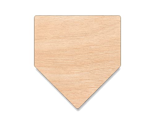 Unfinished Wood for Crafts - Home Plate Baseball Softball Diamond Base - Large & Small - Pick Size - Unfinished Wood Cutout Shapes Sports Team Trophy - Various Size, 1/8 Inch Thickness, 1 Pcs