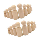 TEHAUX 50pcs Box Unfinished Wood Shape Unfinished Wooden Doll Kids DIY Gift Burlywood peg Doll Wood Figure Unfinished Dolls Kids Supplies Small Nail TEHAUX