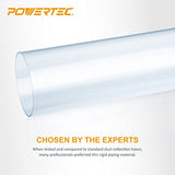 POWERTEC 70272V Clear PVC Pipe 4" x 36" Long, 1PK, Rigid Plastic Tubing for Dust Collection Hose & Fittings POWERTEC