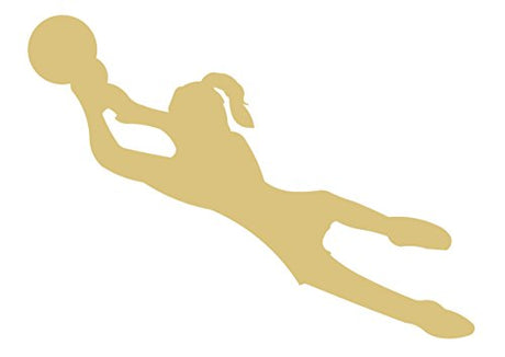 Soccer Player Girl Cutout Unfinished Wood Shape Sports Door Hanger Everyday Sports MDF Shape Canvas Style 3 (18") Diverse Woodworking