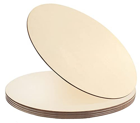 5Pcs 14 Inch Wood Circles for Crafts, Unfinished Blank Wooden Rounds Slice Wooden Cutouts for DIY Crafts, Door Hanger, Sign, Wood Buring, Painting, pojah