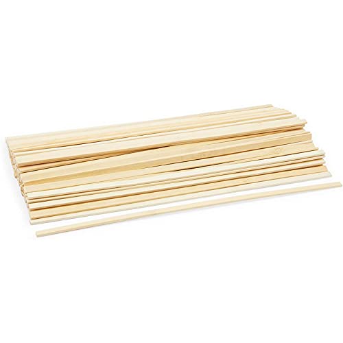 Natural Bamboo Sticks for Arts and Crafts, Flexible Wood (15.5 in, 100 Pack) - WoodArtSupply