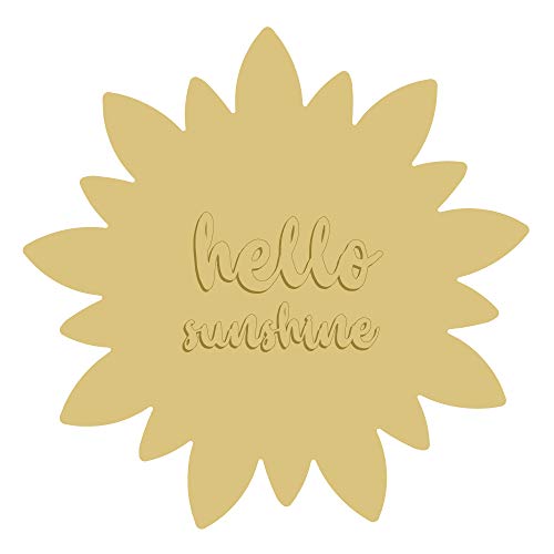 3D Hello Sunshine Cutout Unfinished Wood Everyday Home Door Hanger MDF Shape Canvas Style 1 Art 1 (12") Diverse Woodworking