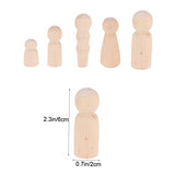 VILLCASE 10pcs Wooden People Shapes Wooden People Toys Wooden Peg People Unfinished Wooden Family Peg Dolls Wooden People Figures Kids Mannequin DIY VILLCASE