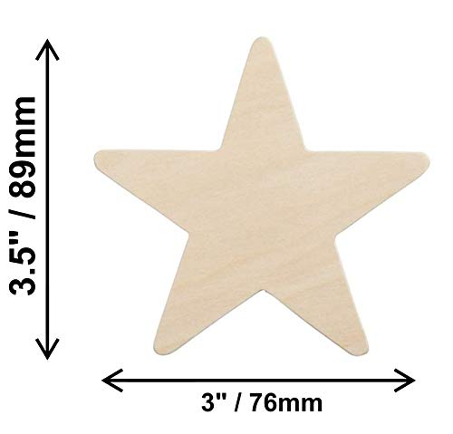 Creative Hobbies® 3.5 Inch Unfinished Wooden Shapes - Ready to Paint or Decorate Star Shape | 12 Pack Creative Hobbies