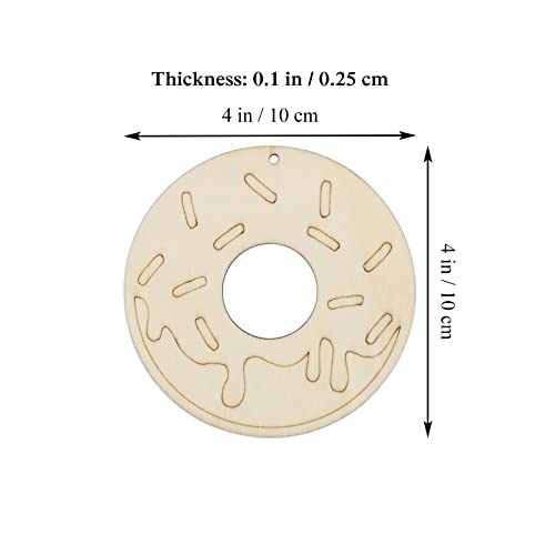 20pcs Doughnuts Shape Unfinished Wood Cutouts DIY Crafts Donuts Wooden Ornaments for Wedding Birthday Baby Shower Party Decoration JANOU