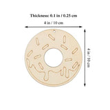 20pcs Doughnuts Shape Unfinished Wood Cutouts DIY Crafts Donuts Wooden Ornaments for Wedding Birthday Baby Shower Party Decoration JANOU