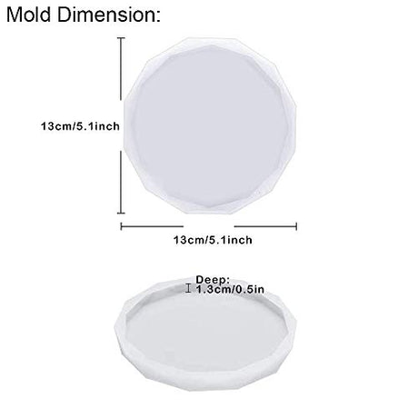 ResinWorld 4 Pack Resin Coaster Molds, Diamond Edge Crystal Coaster Molds for Resin Casting, Round Geode Coaster Silicone Molds for Epoxy Resin ResinWorld