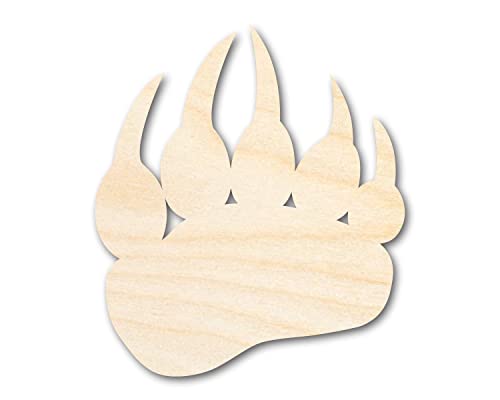 Unfinished Wood Bear Paw Shape - Wildlife Craft - up to 36" DIY 5" / 1/8" 24 Hour Crafts
