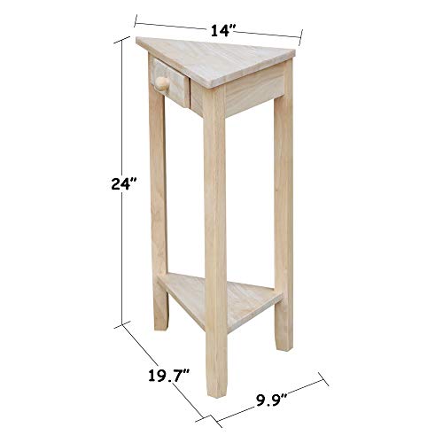 International Concepts Corner Accent Table, Unfinished - WoodArtSupply