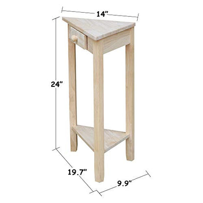 International Concepts Corner Accent Table, Unfinished - WoodArtSupply